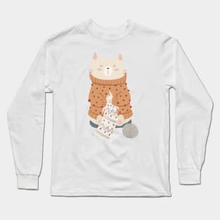 Cat knitting Long Sleeve T-Shirt